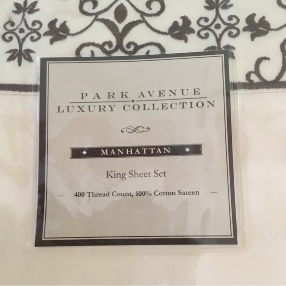 NEW Park Avenue Luxury Collection Manhattan King Cotton Sheet 400 Thread Count - Picture 2 of 7